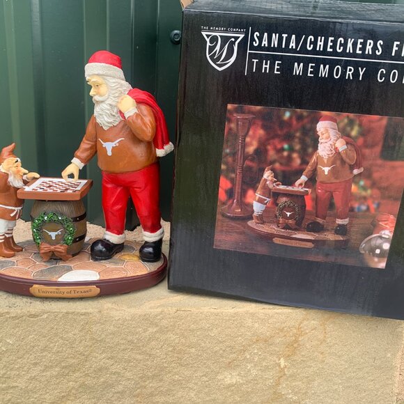 UT LONGHORNS LTD NEW Santa Checkers Figurine, The Memory Company, Univ of TEXAS - Picture 2 of 13